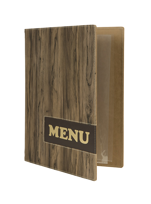 Menypärm Design , A4, PU-läder, WOOD - 3