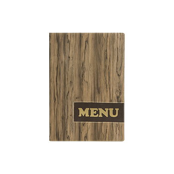 Menypärm Design , A4, PU-läder, WOOD