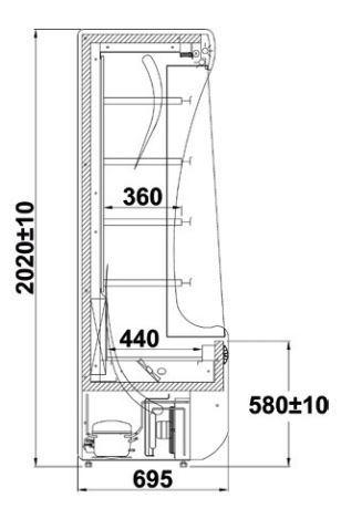 Väggkyl Paros 100-254 cm - 4