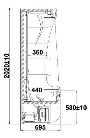 Väggkyl Paros 100-254 cm