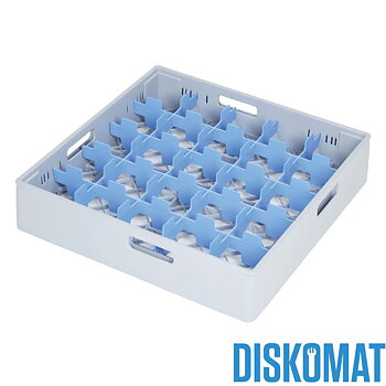 Diskback fackindelad, 25 x glas Ø max 87 mm, GRÅ