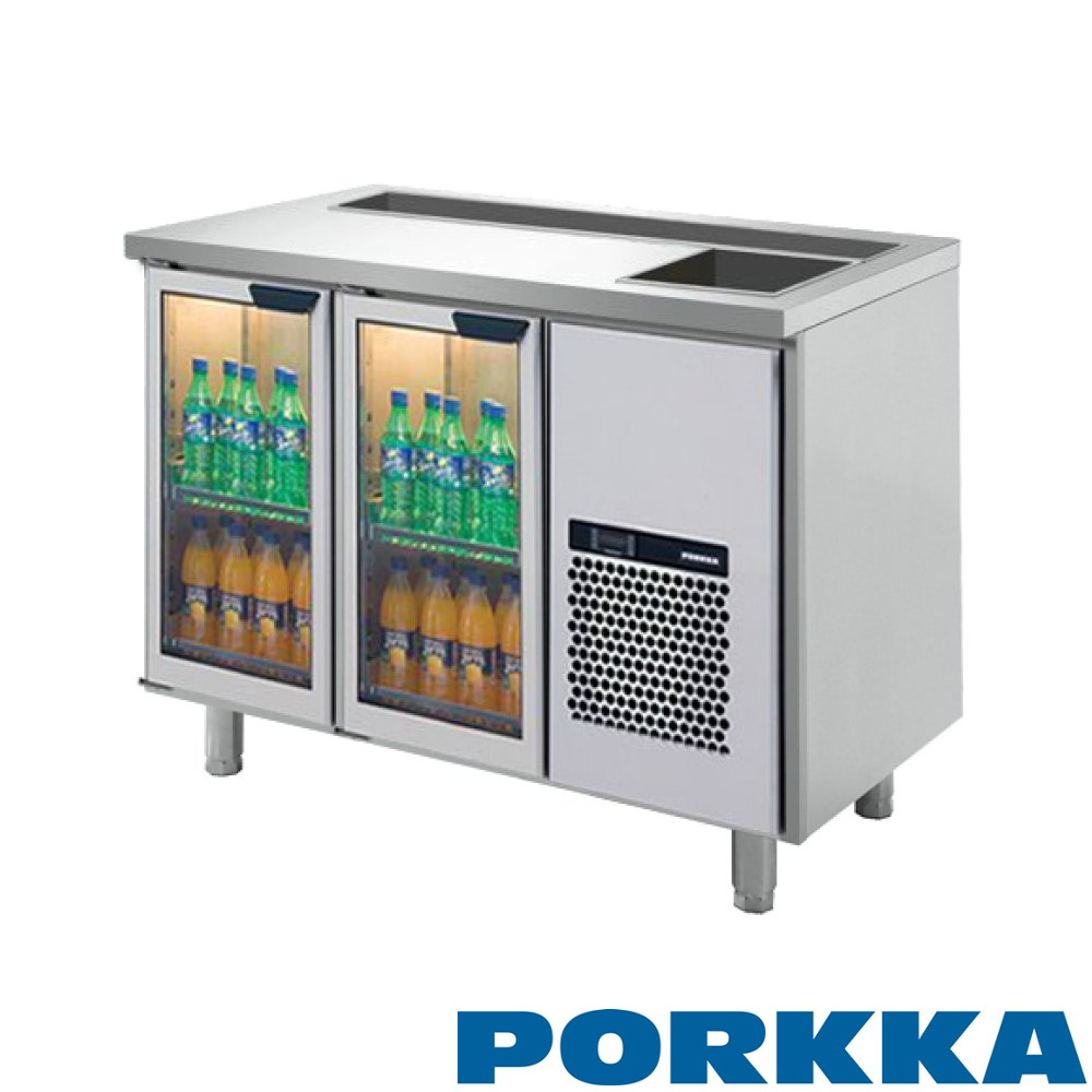 Barkylbänk, 2 glasdörrar