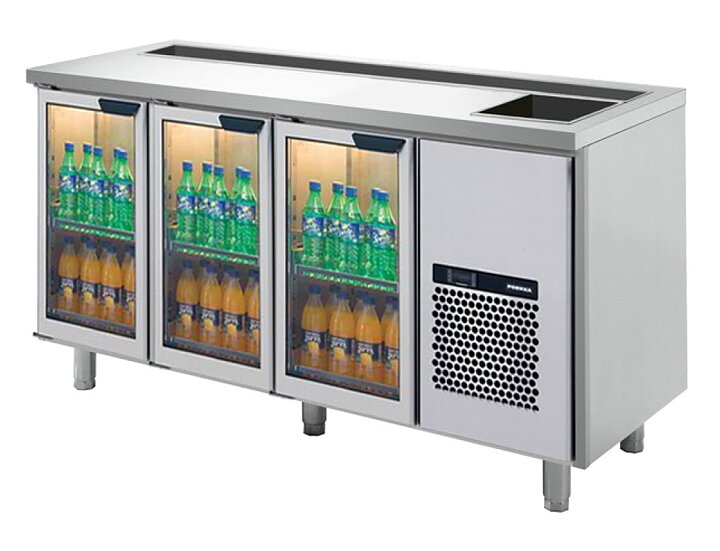 Barkylbänk, 3 glasdörrar