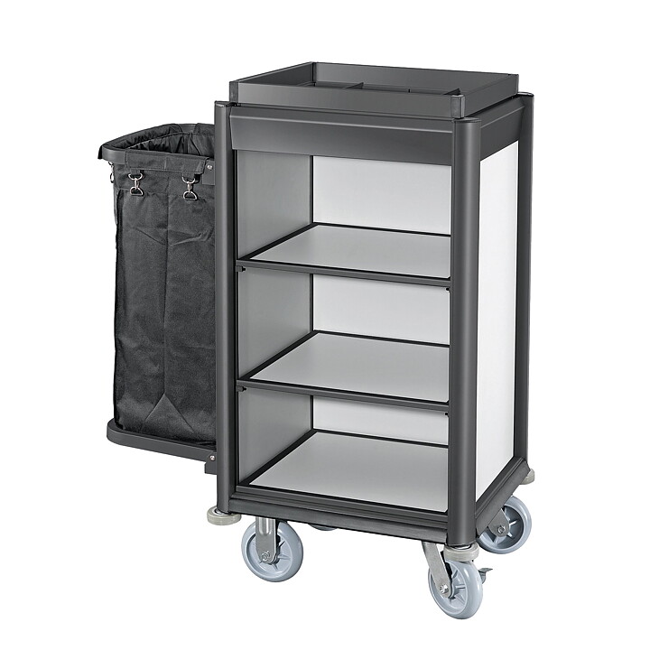 Hotellvagn, Svart Alu/Alu - 1 tvättsäck