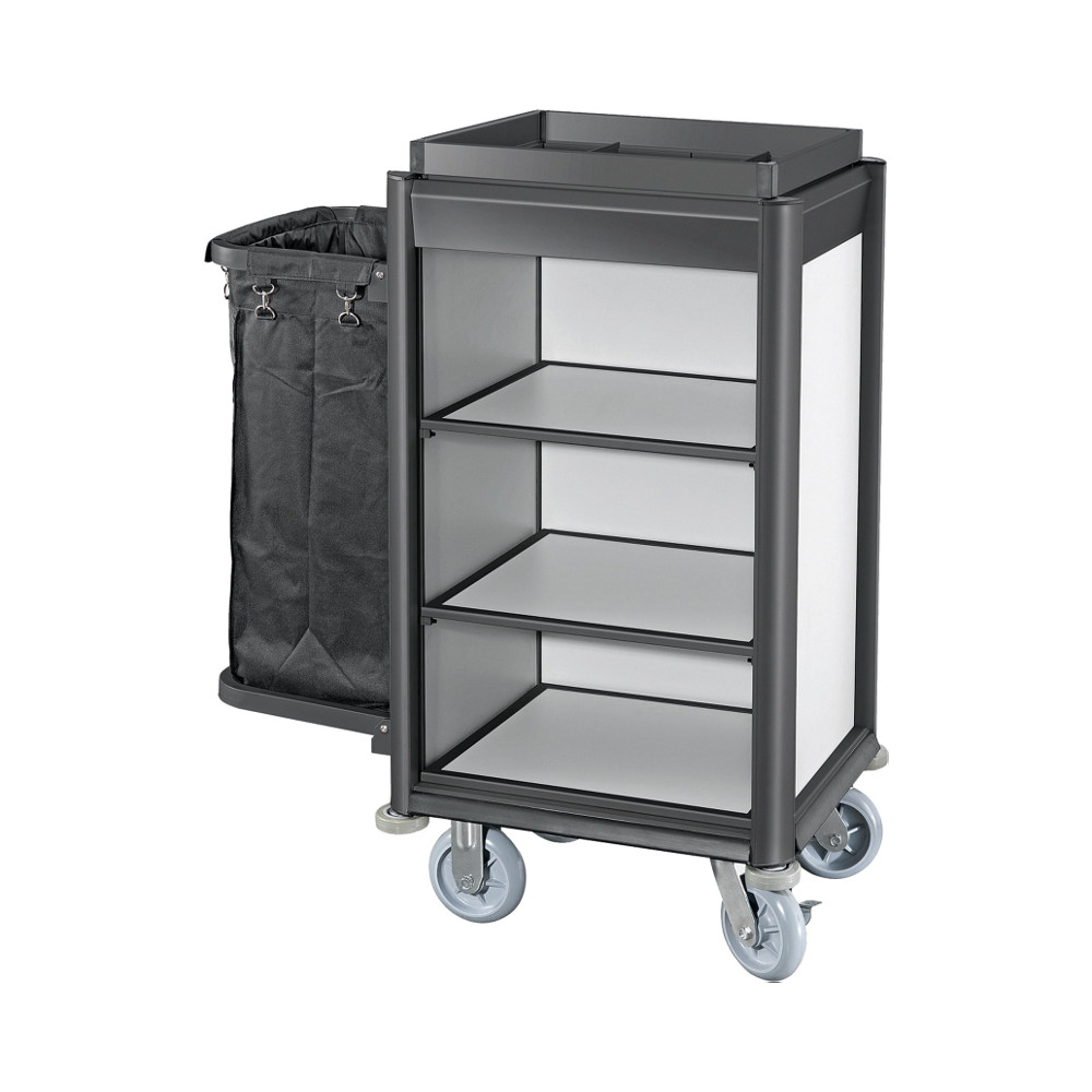 Hotellvagn, Svart Alu/Alu - 1 tvättsäck