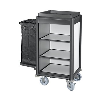 Hotellvagn, Svart Alu/Alu - 1 tvättsäck