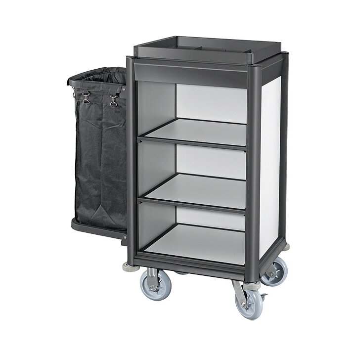 Hotellvagn, Svart Alu/Alu - 1 tvättsäck