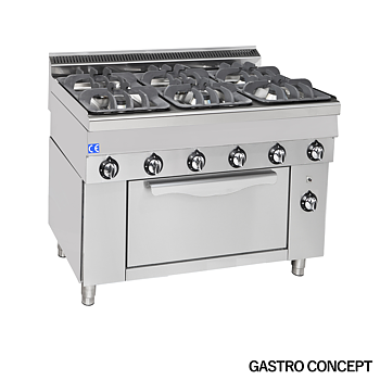 Gasspis, 6 brännare med gasugn