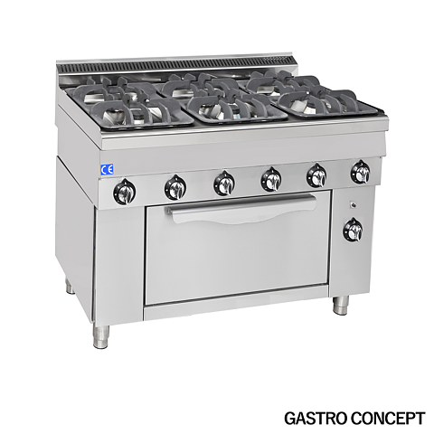 Gasspis, 6 brännare med gasugn