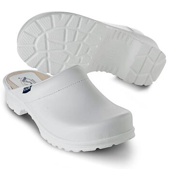 Kocksko Comfort, öppen träsko, VIT