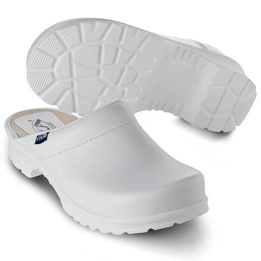 Kocksko Comfort, öppen träsko, VIT