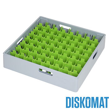 Diskback fackindelad,  64 x glas Ø max 52 mm, GRÅ