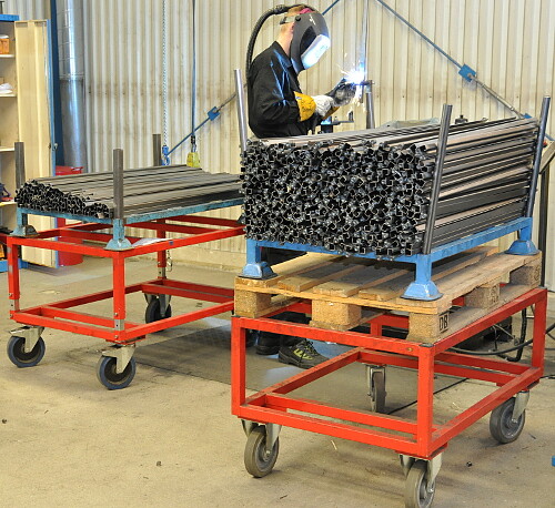 Pallvagn - ställbar höjd, bromsar  - KM222-B helpall