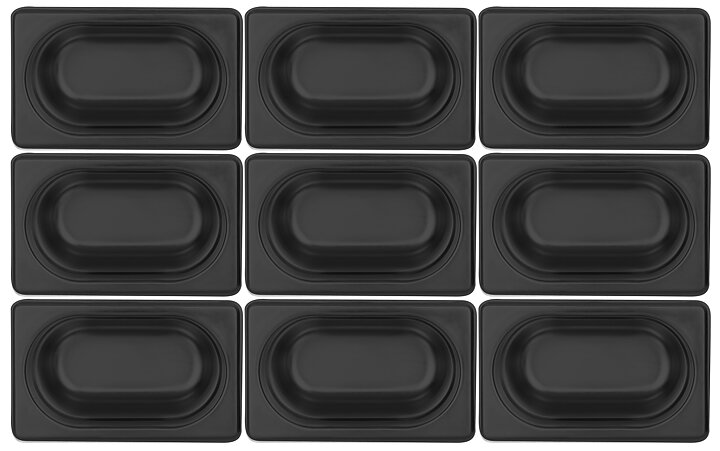 Svart gastronormkantin 1/9-100