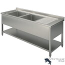 Diskbänk, 2x ho, vänster, med underhylla, 1800x700mm