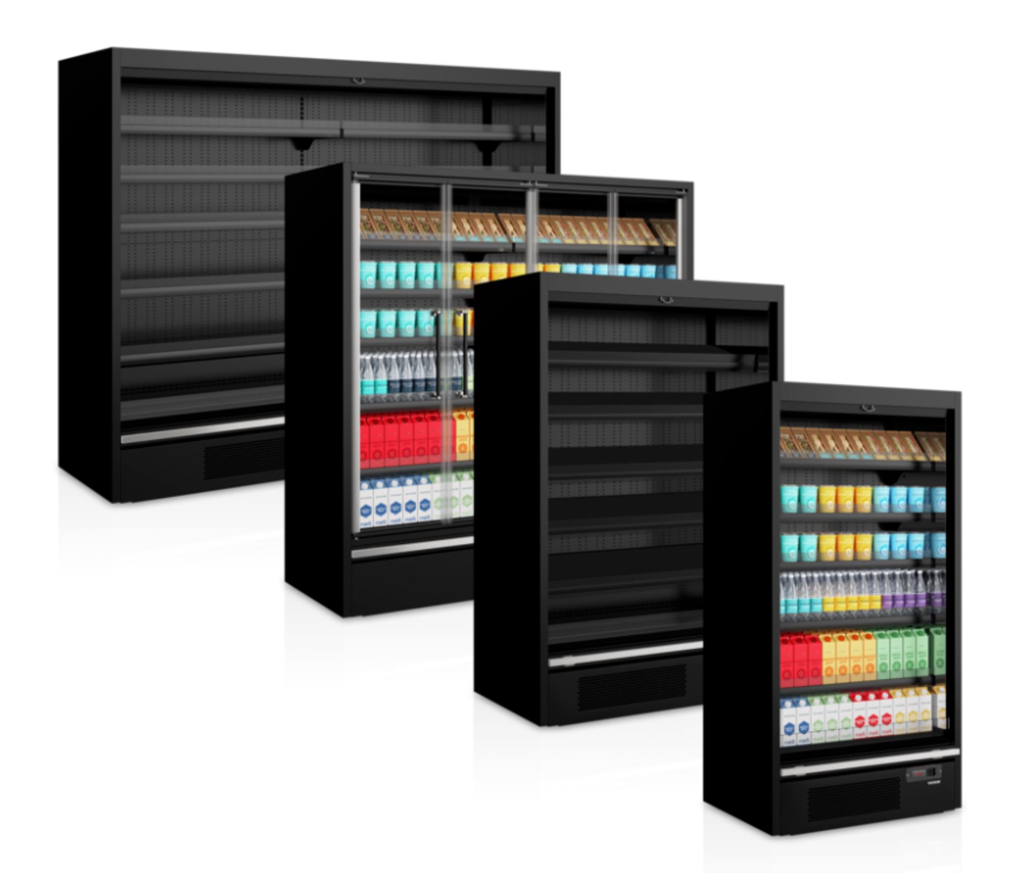 Väggkyl  / Multideck Galaxy+ GP26FGD Black, 4 dörrar - 6