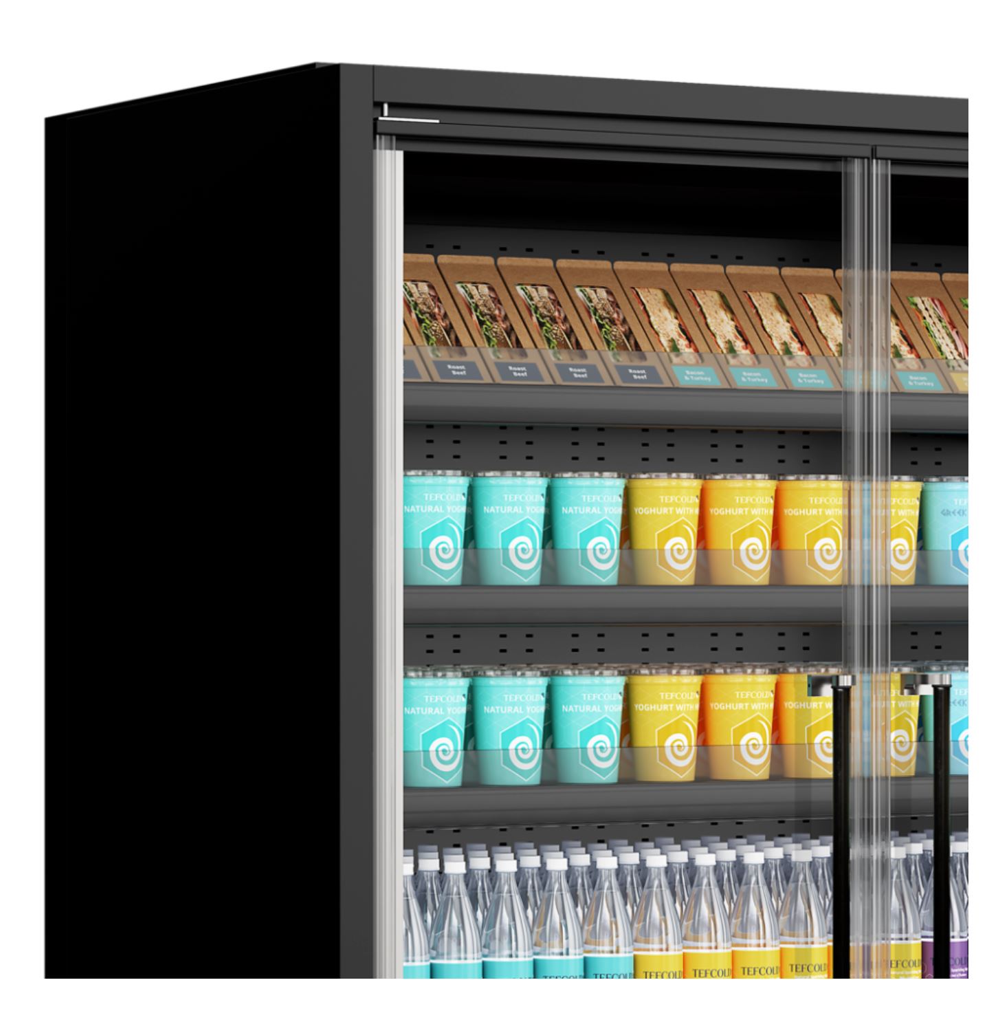Väggkyl  / Multideck Galaxy+ GP26FGD Black, 4 dörrar - 4
