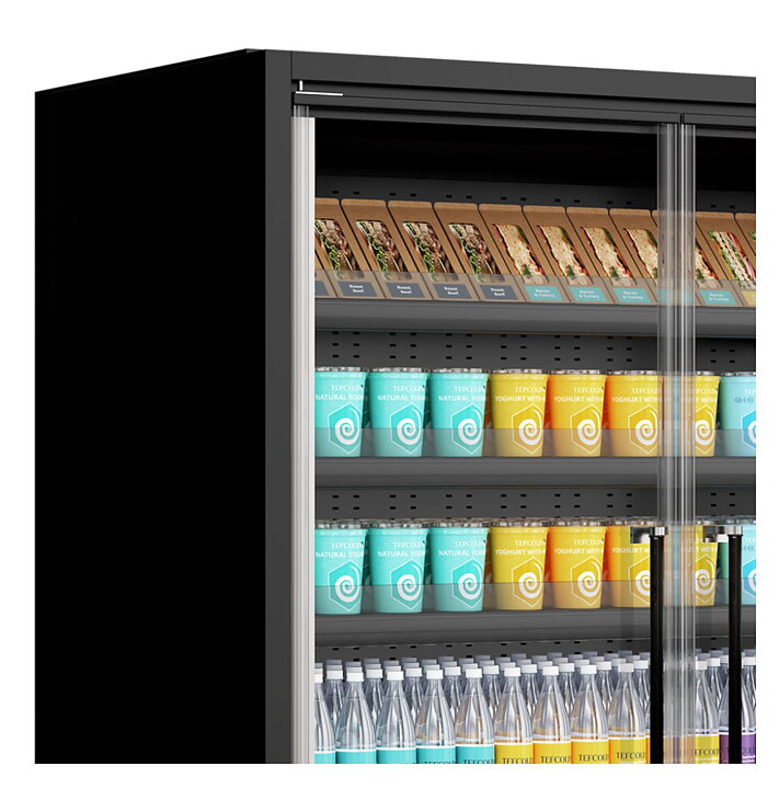 Väggkyl  / Multideck Galaxy+ GP26FGD Black, 4 dörrar