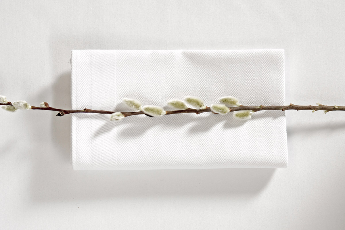 Restaurangservett Fishbone Offwhite - 2
