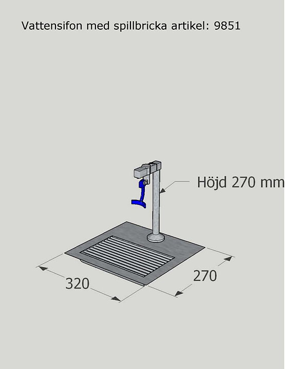 Tapphuvud och vattensifon  inkl. spillbricka o. avlopp