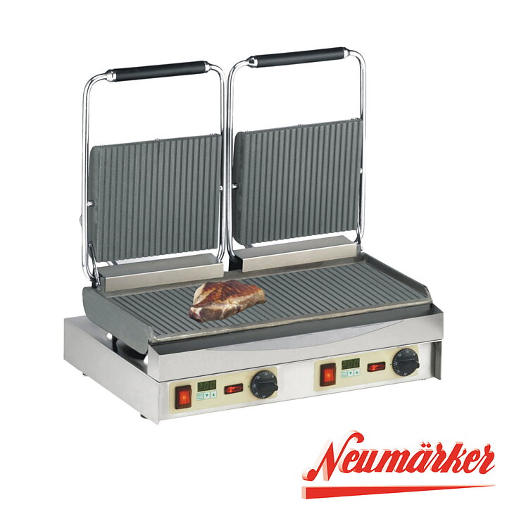 Klämgrill Kamtschatka, dubbel, räfflad/räfflad, 3-fas