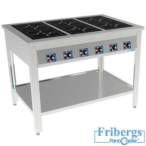 Induktionsspis, 6 zoner- 3,5 kW / 5 kW
