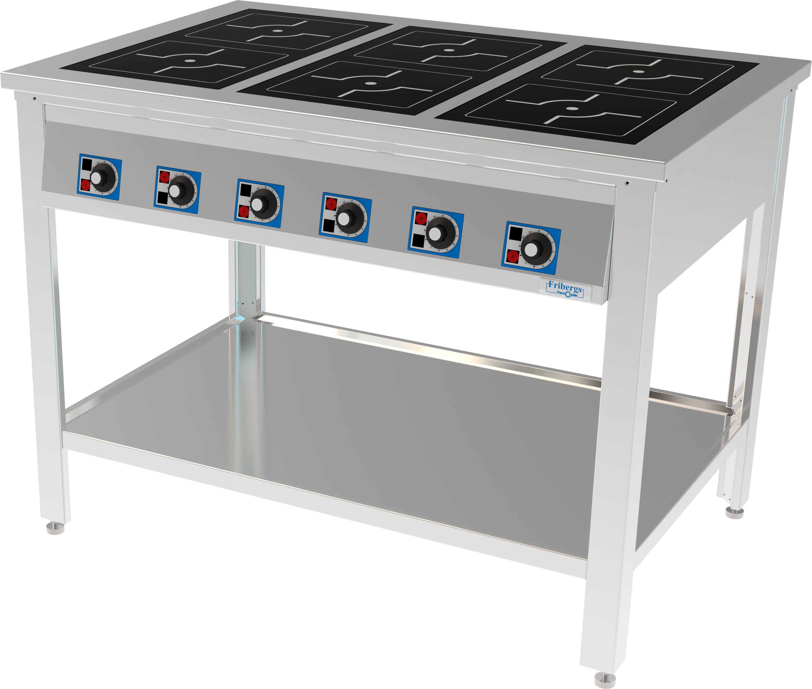 Induktionsspis, 6 zoner- 3,5 kW / 5 kW - 3