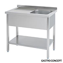 Diskbänk, enkel ho höger, - Djup 60 cm