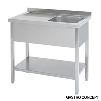 Diskbänk, enkel ho höger, - Djup 60 cm