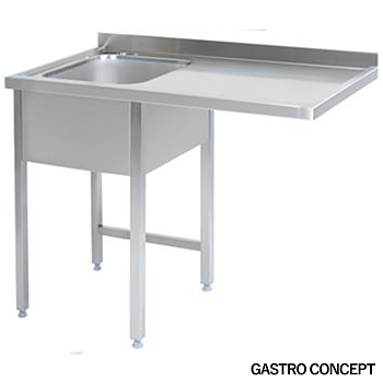 Diskbänk för diskmaskin, ho till vänster - djup 70 cm