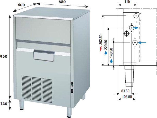 Iskubmaskin KL 102  W eller A, 88 kg/24h - 3