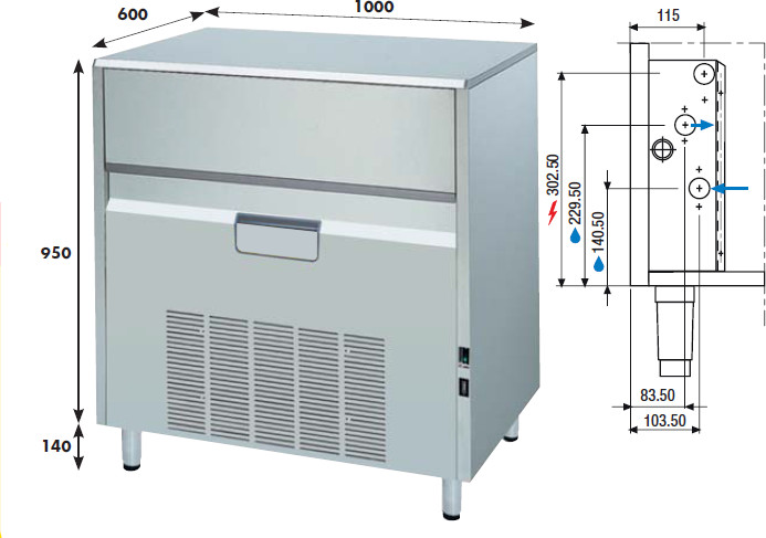 Iskubmaskin KL 132 W eller A, 125 kg/24h - 3