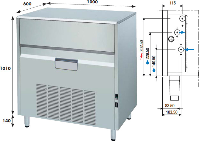 Iskubmaskin KL 152 W eller A, 145 kg/24h - 3