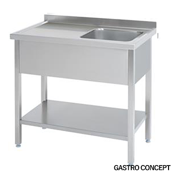 Diskbänk, enkel ho höger, - Djup 70 cm
