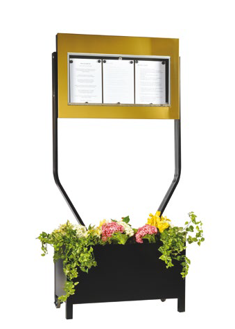 Menyskåp Bourgogne Blomlåda - 3x A4