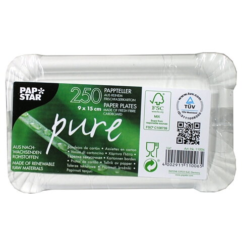 Papperstallrik "pure" Vit - 9x15 cm