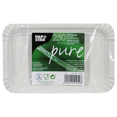 Papperstallrik "pure" Vit - 10x16 cm
