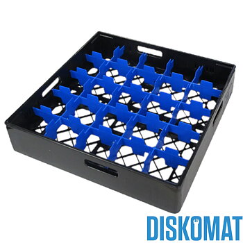 Diskback fackindelad, 25 x glas Ø max 87 mm, SVART