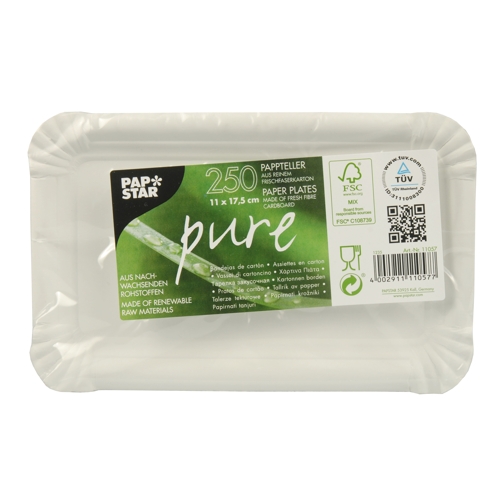 Papperstallrik "pure" Vit - 11x17,5 cm