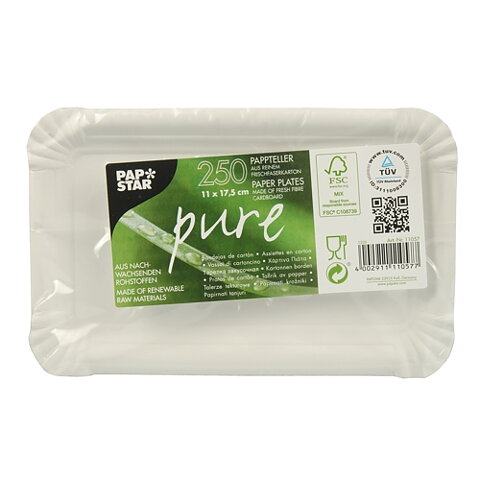 Papperstallrik "pure" Vit - 11x17,5 cm