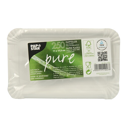 Papperstallrik "pure" Vit - 11x17,5 cm