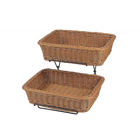 Brödkorg, brun, set 2 st. med ställning
