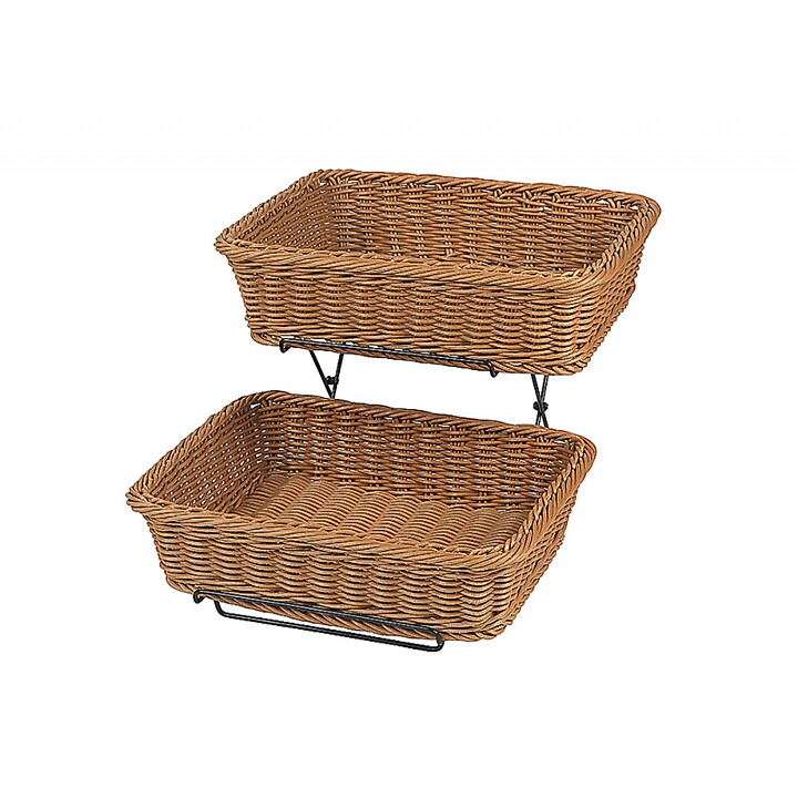 Brödkorg, brun, set 2 st. med ställning