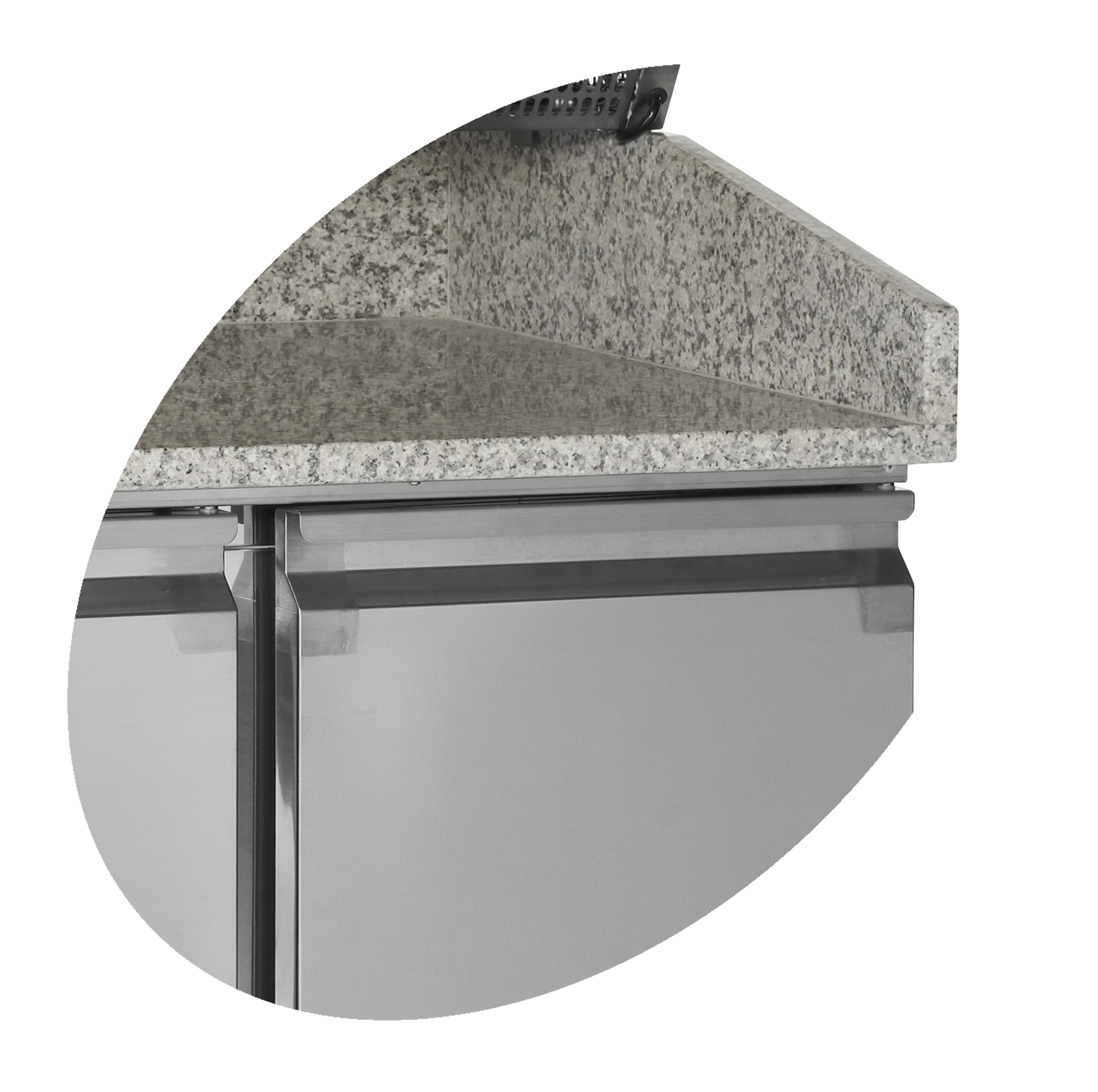 Pizzabänk med kylränna 9× GN 1/3, 3 dörrar - 4