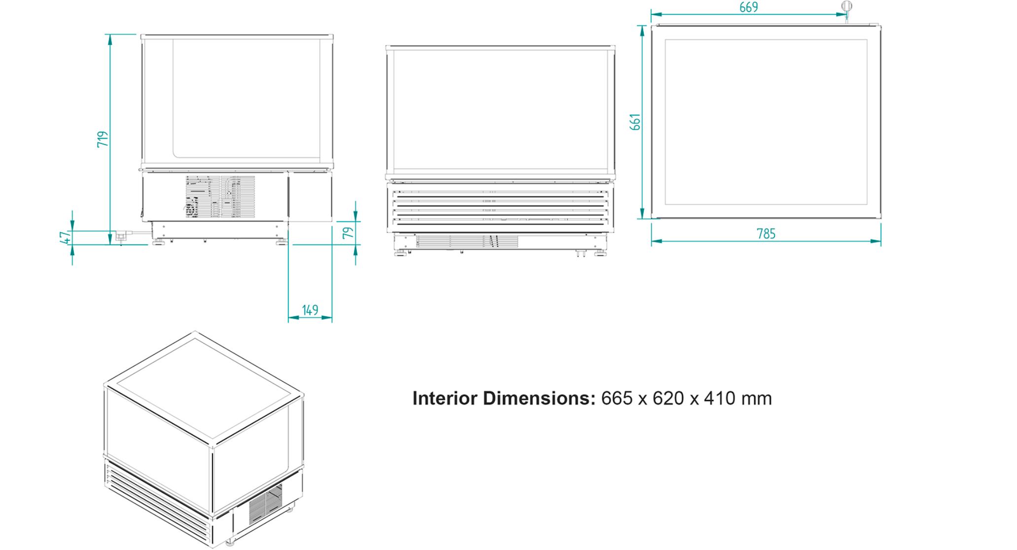 Kyldisplay, 78,5 cm, 2 x GN1/1 - 3