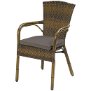 Spring de Luxe burned, karmstol med bambu-look