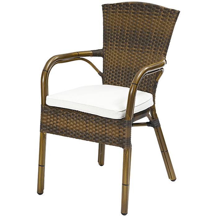 Spring de Luxe burned, karmstol med bambu-look