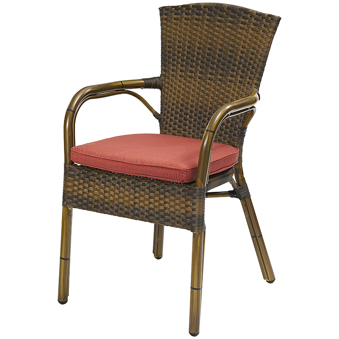 Spring de Luxe burned, karmstol med bambu-look