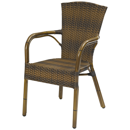 Spring de Luxe burned, karmstol med bambu-look - 2