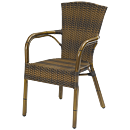 Spring de Luxe burned, karmstol med bambu-look